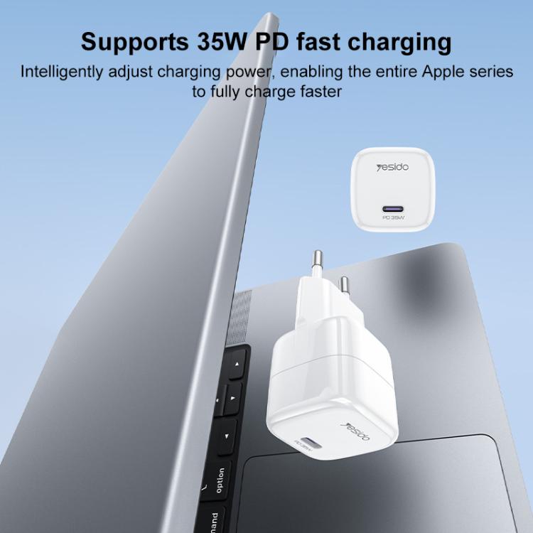 Carregador Rápido Mini Cubo de Gelo Yesido YC103 PD 35W Type-C, Ficha EU