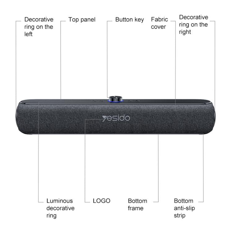 Coluna Bluetooth de Secretária Yesido YSW42 20W, YSW42