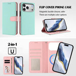 Capa para telemóvel em pele vegana com textura litchi, patch lateral magnético destacável, para iPhone 17 Pro Max, para iPhone 17 Pro, para iPhone 17, para iPhone Air, para iPhone 16 Pro Max, para iPhone 16 Pro, para iPhone 16 Plus, para iPhone 16