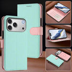 Capa para telemóvel em pele vegana com textura litchi, patch lateral magnético destacável, para iPhone 17 Pro Max, para iPhone 17 Pro, para iPhone 17, para iPhone Air, para iPhone 16 Pro Max, para iPhone 16 Pro, para iPhone 16 Plus, para iPhone 16