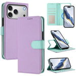 Capa para telemóvel em pele vegana com textura litchi, patch lateral magnético destacável, para iPhone 17 Pro Max, para iPhone 17 Pro, para iPhone 17, para iPhone Air, para iPhone 16 Pro Max, para iPhone 16 Pro, para iPhone 16 Plus, para iPhone 16