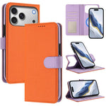 Capa para telemóvel em pele vegana com textura litchi, patch lateral magnético destacável, para iPhone 17 Pro Max, para iPhone 17 Pro, para iPhone 17, para iPhone Air, para iPhone 16 Pro Max, para iPhone 16 Pro, para iPhone 16 Plus, para iPhone 16