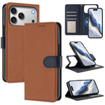 Capa para telemóvel em pele vegana com textura litchi, patch lateral magnético destacável, para iPhone 17 Pro Max, para iPhone 17 Pro, para iPhone 17, para iPhone Air, para iPhone 16 Pro Max, para iPhone 16 Pro, para iPhone 16 Plus, para iPhone 16