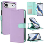 Capa para telemóvel em pele vegana com textura litchi, patch lateral magnético destacável, para iPhone 17 Pro Max, para iPhone 17 Pro, para iPhone 17, para iPhone Air, para iPhone 16 Pro Max, para iPhone 16 Pro, para iPhone 16 Plus, para iPhone 16