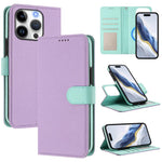 Capa para telemóvel em pele vegana com textura litchi, patch lateral magnético destacável, para iPhone 17 Pro Max, para iPhone 17 Pro, para iPhone 17, para iPhone Air, para iPhone 16 Pro Max, para iPhone 16 Pro, para iPhone 16 Plus, para iPhone 16