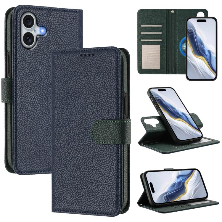 Capa para telemóvel em pele vegana com textura litchi, patch lateral magnético destacável, para iPhone 17 Pro Max, para iPhone 17 Pro, para iPhone 17, para iPhone Air, para iPhone 16 Pro Max, para iPhone 16 Pro, para iPhone 16 Plus, para iPhone 16
