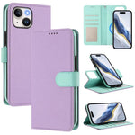 Capa para telemóvel em pele vegana com textura litchi, patch lateral magnético destacável, para iPhone 15 Pro Max, para iPhone 15 Pro, para iPhone 15 Plus, para iPhone 15, para iPhone 14 Plus, para iPhone 14, para iPhone 14 Pro, para iPhone 14 Pro Max