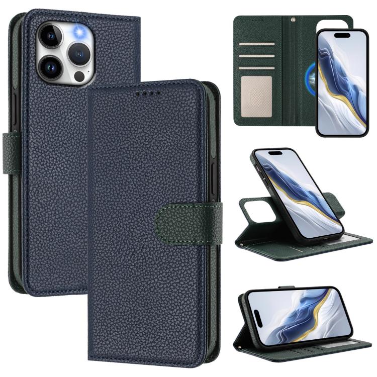 Capa para telemóvel em pele vegana com textura litchi, patch lateral magnético destacável, para iPhone 15 Pro Max, para iPhone 15 Pro, para iPhone 15 Plus, para iPhone 15, para iPhone 14 Plus, para iPhone 14, para iPhone 14 Pro, para iPhone 14 Pro Max
