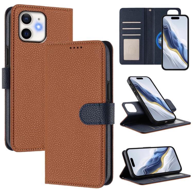 Detachable Litchi Texture Magnetic Side-Patch Vegan Leather Phone Case, For iPhone 13 Pro Max, For iPhone 13 Pro, For iPhone 13, For iPhone 12 / 12 Pro, For iPhone 12 Pro Max, For iPhone 11 Pro Max, For iPhone 11, For iPhone 11 Pro