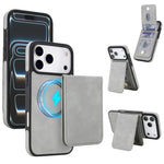 Capa de Telemóvel com Carteira Destacável Magnética em Pele Sintética Retro YM030, Para iPhone 17 Pro Max, Para iPhone 17 Pro