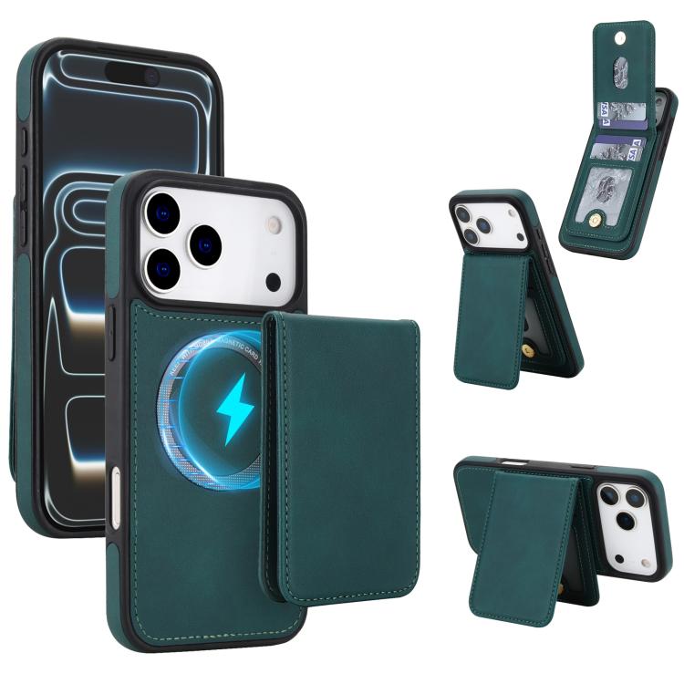 Capa de Telemóvel com Carteira Destacável Magnética em Pele Sintética Retro YM030, Para iPhone 17 Pro Max, Para iPhone 17 Pro
