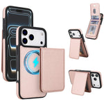 Capa de Telemóvel com Carteira Destacável Magnética em Pele Sintética Retro YM030, Para iPhone 17 Pro Max, Para iPhone 17 Pro