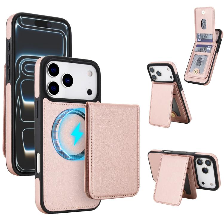 Capa de Telemóvel com Carteira Destacável Magnética em Pele Sintética Retro YM030, Para iPhone 17 Pro Max, Para iPhone 17 Pro