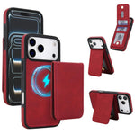 Capa de Telemóvel com Carteira Destacável Magnética em Pele Sintética Retro YM030, Para iPhone 17 Pro Max, Para iPhone 17 Pro