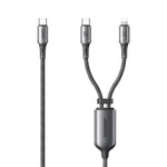 JOYROOM S-A57 Série RapidX Cabo de Dados 2 em 1 USB-C / Tipo-C para USB-C / Tipo-C, 8 Pinos para Carregamento Rápido 100W, 1,5m