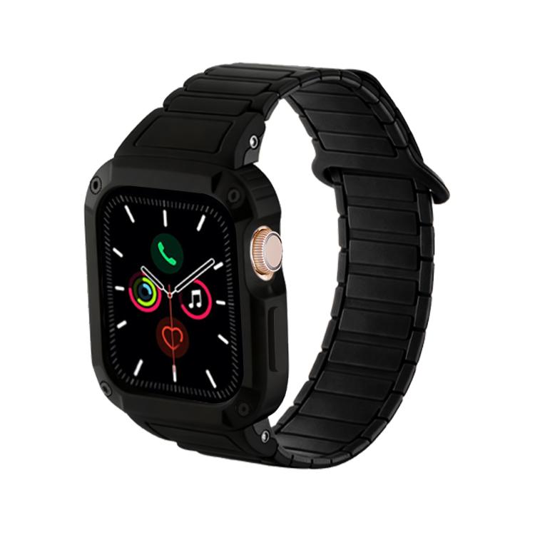 Pulseira de Silicone com Tampa TPU Integrada Magnética e Fivela Invertida, Para Apple Watch 45mm / 44mm, Para Apple Watch 41mm / 40mm
