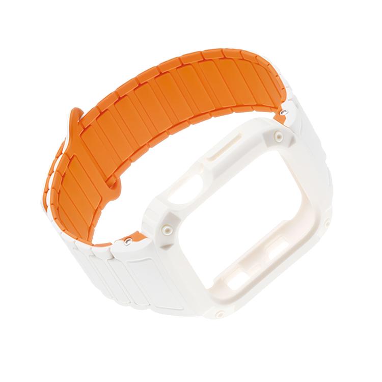 Pulseira de Silicone com Tampa TPU Integrada Magnética e Fivela Invertida, Para Apple Watch 45mm / 44mm, Para Apple Watch 41mm / 40mm