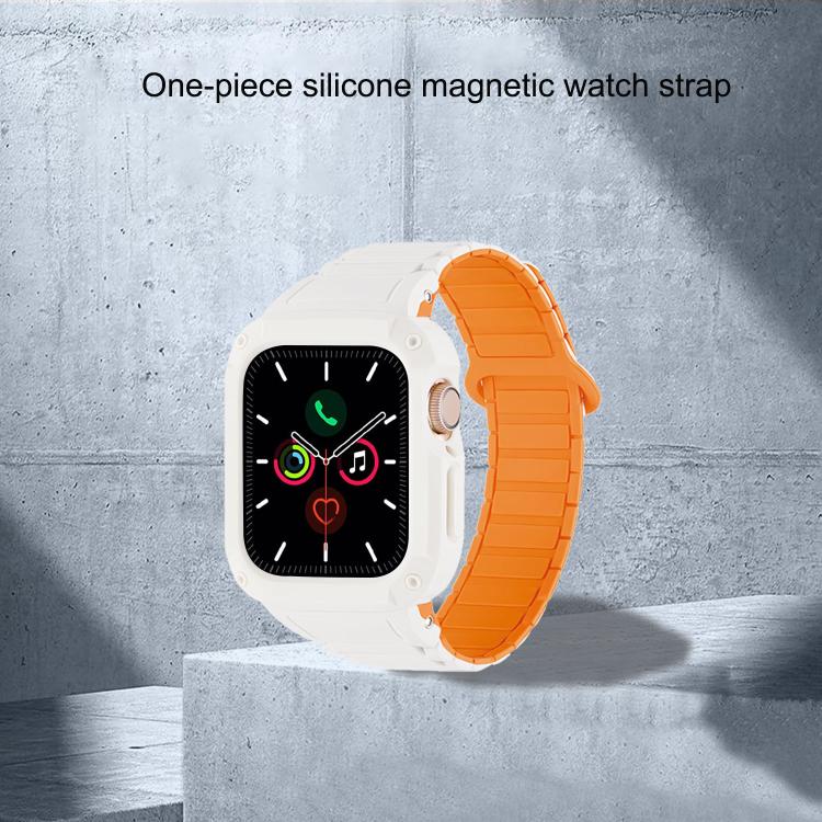 Pulseira de Silicone com Tampa TPU Integrada Magnética e Fivela Invertida, Para Apple Watch 45mm / 44mm, Para Apple Watch 41mm / 40mm