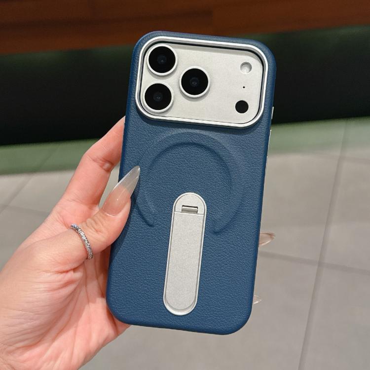 Capa de Telemóvel Magnética com Suporte Invisível em PC + Pele Vegan, Para iPhone 17 Pro Max, Para iPhone 17 Pro