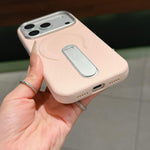 Capa de Telemóvel Magnética com Suporte Invisível em PC + Pele Vegan, Para iPhone 17 Pro Max, Para iPhone 17 Pro