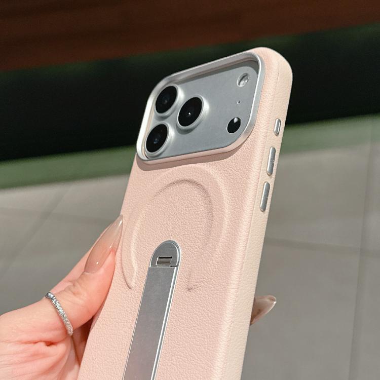 Capa de Telemóvel Magnética com Suporte Invisível em PC + Pele Vegan, Para iPhone 17 Pro Max, Para iPhone 17 Pro
