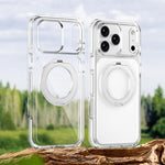 Capa de Telemóvel Híbrida em TPU e PC com Suporte Rotativo Magnético Armadura de Gelo, Para iPhone 17 Pro Max, Para iPhone 17 Pro, Para iPhone Air