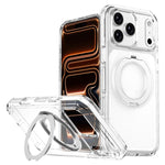 Capa de Telemóvel Híbrida em TPU e PC com Suporte Rotativo Magnético Armadura de Gelo, Para iPhone 17 Pro Max, Para iPhone 17 Pro, Para iPhone Air