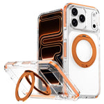 Capa de Telemóvel Híbrida em TPU e PC com Suporte Rotativo Magnético Armadura de Gelo, Para iPhone 17 Pro Max, Para iPhone 17 Pro, Para iPhone Air
