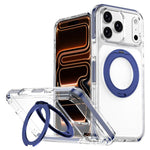 Capa de Telemóvel Híbrida em TPU e PC com Suporte Rotativo Magnético Armadura de Gelo, Para iPhone 17 Pro Max, Para iPhone 17 Pro, Para iPhone Air