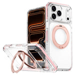 Capa de Telemóvel Híbrida em TPU e PC com Suporte Rotativo Magnético Armadura de Gelo, Para iPhone 17 Pro Max, Para iPhone 17 Pro, Para iPhone Air