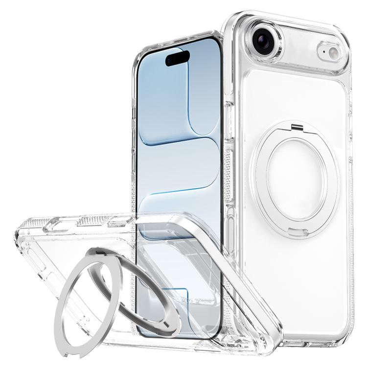 Capa de Telemóvel Híbrida em TPU e PC com Suporte Rotativo Magnético Armadura de Gelo, Para iPhone 17 Pro Max, Para iPhone 17 Pro, Para iPhone Air