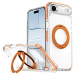 Capa de Telemóvel Híbrida em TPU e PC com Suporte Rotativo Magnético Armadura de Gelo, Para iPhone 17 Pro Max, Para iPhone 17 Pro, Para iPhone Air