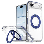 Capa de Telemóvel Híbrida em TPU e PC com Suporte Rotativo Magnético Armadura de Gelo, Para iPhone 17 Pro Max, Para iPhone 17 Pro, Para iPhone Air