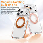 Capa de Telemóvel Híbrida em TPU e PC com Suporte Rotativo Magnético Armadura de Gelo, Para iPhone 17 Pro Max, Para iPhone 17 Pro, Para iPhone Air