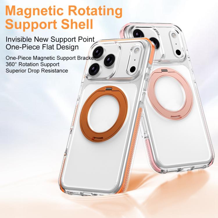 Capa de Telemóvel Híbrida em TPU e PC com Suporte Rotativo Magnético Armadura de Gelo, Para iPhone 17 Pro Max, Para iPhone 17 Pro, Para iPhone Air
