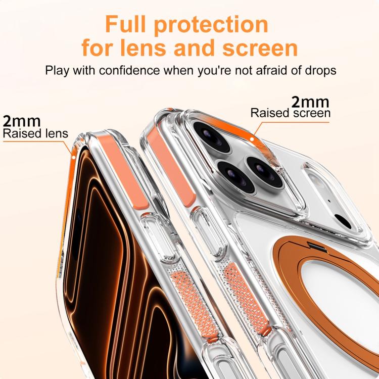 Capa de Telemóvel Híbrida em TPU e PC com Suporte Rotativo Magnético Armadura de Gelo, Para iPhone 17 Pro Max, Para iPhone 17 Pro, Para iPhone Air