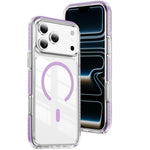 Capa de Telemóvel Híbrida em TPU com Acrílico Transparente e Escudo Cristalino Magnético, Para iPhone 17 Pro Max, Para iPhone 17 Pro, Para iPhone 17, Para iPhone Air, Para iPhone 16 Pro Max, Para iPhone 16 Pro
