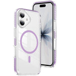 Capa de Telemóvel Híbrida em TPU com Acrílico Transparente e Escudo Cristalino Magnético, Para iPhone 17 Pro Max, Para iPhone 17 Pro, Para iPhone 17, Para iPhone Air, Para iPhone 16 Pro Max, Para iPhone 16 Pro