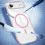 Capa de Telemóvel Híbrida em TPU com Acrílico Transparente e Escudo Cristalino Magnético, Para iPhone 16 Plus, Para iPhone 16, Para iPhone 15 Pro Max, Para iPhone 15 Pro, Para iPhone 15 Plus, Para iPhone 15
