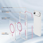 Capa de Telemóvel Híbrida em TPU com Acrílico Transparente e Escudo Cristalino Magnético, Para iPhone 16 Plus, Para iPhone 16, Para iPhone 15 Pro Max, Para iPhone 15 Pro, Para iPhone 15 Plus, Para iPhone 15