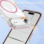 Capa de Telemóvel Híbrida em TPU com Acrílico Transparente e Escudo Cristalino Magnético, Para iPhone 16 Plus, Para iPhone 16, Para iPhone 15 Pro Max, Para iPhone 15 Pro, Para iPhone 15 Plus, Para iPhone 15