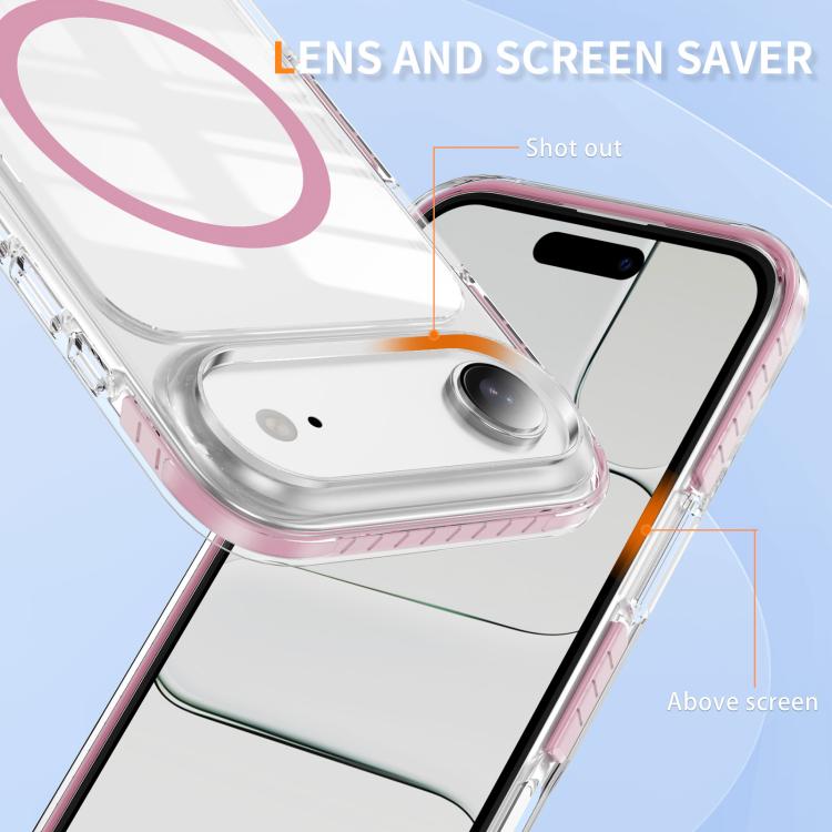 Capa de Telemóvel Híbrida em TPU com Acrílico Transparente e Escudo Cristalino Magnético, Para iPhone 16 Plus, Para iPhone 16, Para iPhone 15 Pro Max, Para iPhone 15 Pro, Para iPhone 15 Plus, Para iPhone 15