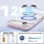 Capa de Telemóvel Híbrida em TPU com Acrílico Transparente e Escudo Cristalino Magnético, Para iPhone 16 Plus, Para iPhone 16, Para iPhone 15 Pro Max, Para iPhone 15 Pro, Para iPhone 15 Plus, Para iPhone 15