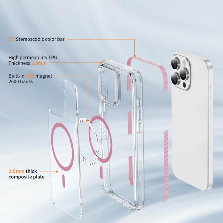 Capa de Telemóvel Híbrida em TPU com Acrílico Transparente e Escudo Cristalino Magnético, Para iPhone 16 Plus, Para iPhone 16, Para iPhone 15 Pro Max, Para iPhone 15 Pro, Para iPhone 15 Plus, Para iPhone 15