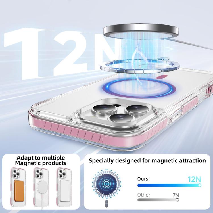 Capa de Telemóvel Híbrida em TPU com Acrílico Transparente e Escudo Cristalino Magnético, Para iPhone 16 Plus, Para iPhone 16, Para iPhone 15 Pro Max, Para iPhone 15 Pro, Para iPhone 15 Plus, Para iPhone 15