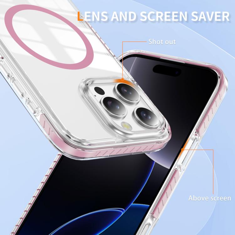 Capa de Telemóvel Híbrida em TPU com Acrílico Transparente e Escudo Cristalino Magnético, Para iPhone 16 Plus, Para iPhone 16, Para iPhone 15 Pro Max, Para iPhone 15 Pro, Para iPhone 15 Plus, Para iPhone 15