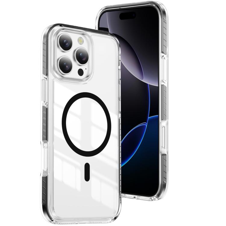 Capa de Telemóvel Híbrida em TPU com Acrílico Transparente e Escudo Cristalino Magnético, Para iPhone 17 Pro Max, Para iPhone 17 Pro, Para iPhone 17, Para iPhone Air, Para iPhone 16 Pro Max, Para iPhone 16 Pro