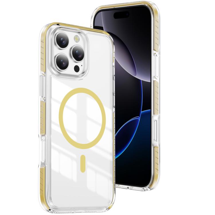 Capa de Telemóvel Híbrida em TPU com Acrílico Transparente e Escudo Cristalino Magnético, Para iPhone 17 Pro Max, Para iPhone 17 Pro, Para iPhone 17, Para iPhone Air, Para iPhone 16 Pro Max, Para iPhone 16 Pro