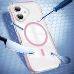 Capa de Telemóvel Híbrida em TPU com Acrílico Transparente e Escudo Cristalino Magnético, Para iPhone 16 Plus, Para iPhone 16, Para iPhone 15 Pro Max, Para iPhone 15 Pro, Para iPhone 15 Plus, Para iPhone 15