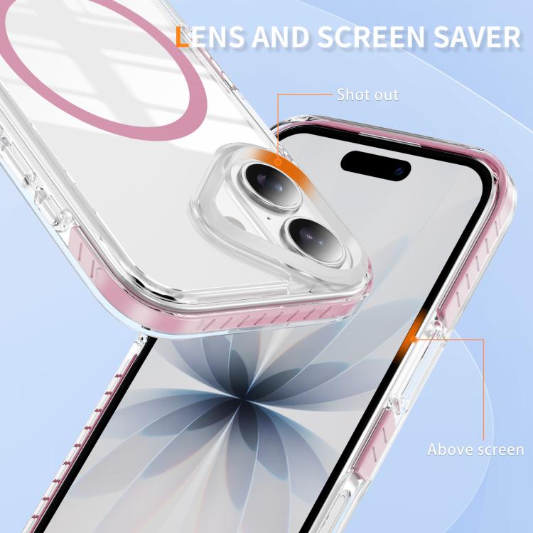 Capa de Telemóvel Híbrida em TPU com Acrílico Transparente e Escudo Cristalino Magnético, Para iPhone 16 Plus, Para iPhone 16, Para iPhone 15 Pro Max, Para iPhone 15 Pro, Para iPhone 15 Plus, Para iPhone 15